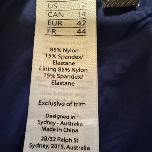 Women’s NipTuck Swim One Piece Blue White Polka Dot Swimsuit Size 12 - Picture 5 of 6